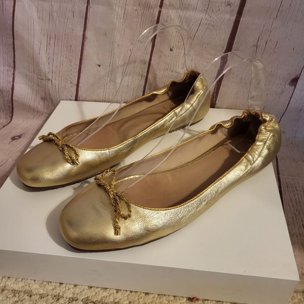 Lilly Pulitzer Metallic Gold Ballet Flats